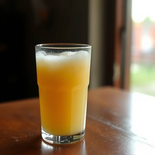 A refreshing glass of Mageu, a traditional fermented maize drink