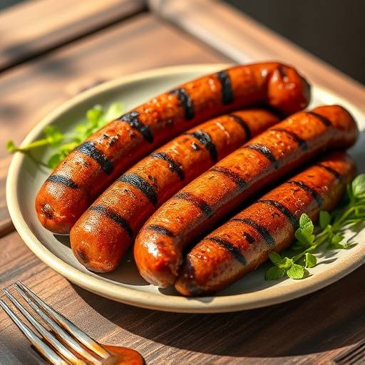 Grilled Boerewors sausage served on a plate.