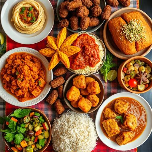 Selection of traditional South African dishes