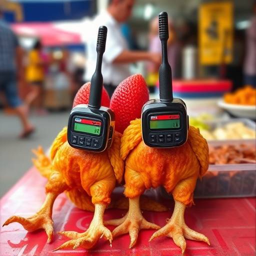 Walkie Talkies, chicken feet and heads, ready to be eaten